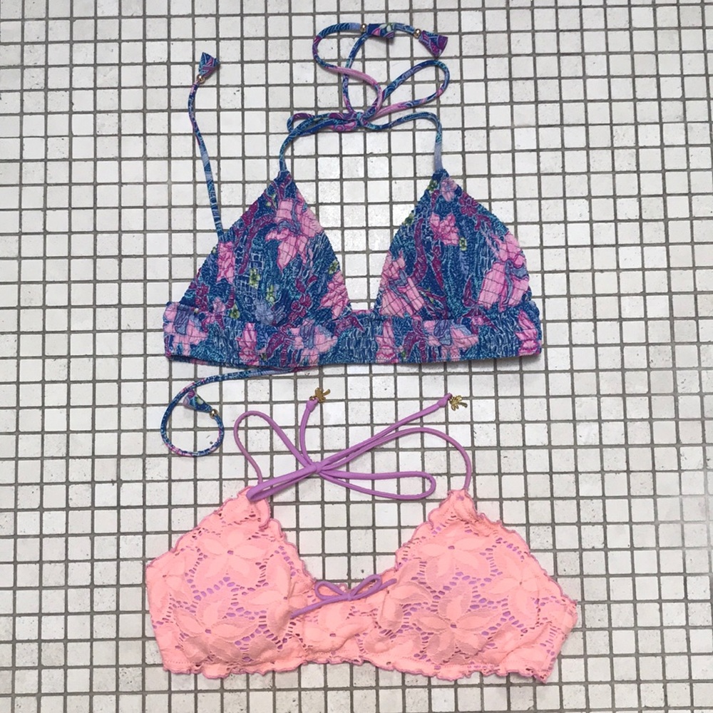 two victoria secret bathing suit tops